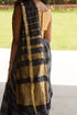 Handloom Silk Cotton Black & Grey Maheshwari Saree